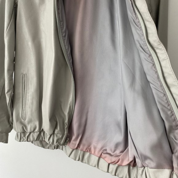 t. edwards Vintage Leather Bomber Jacket Grey Size S - Picture 10 of 11